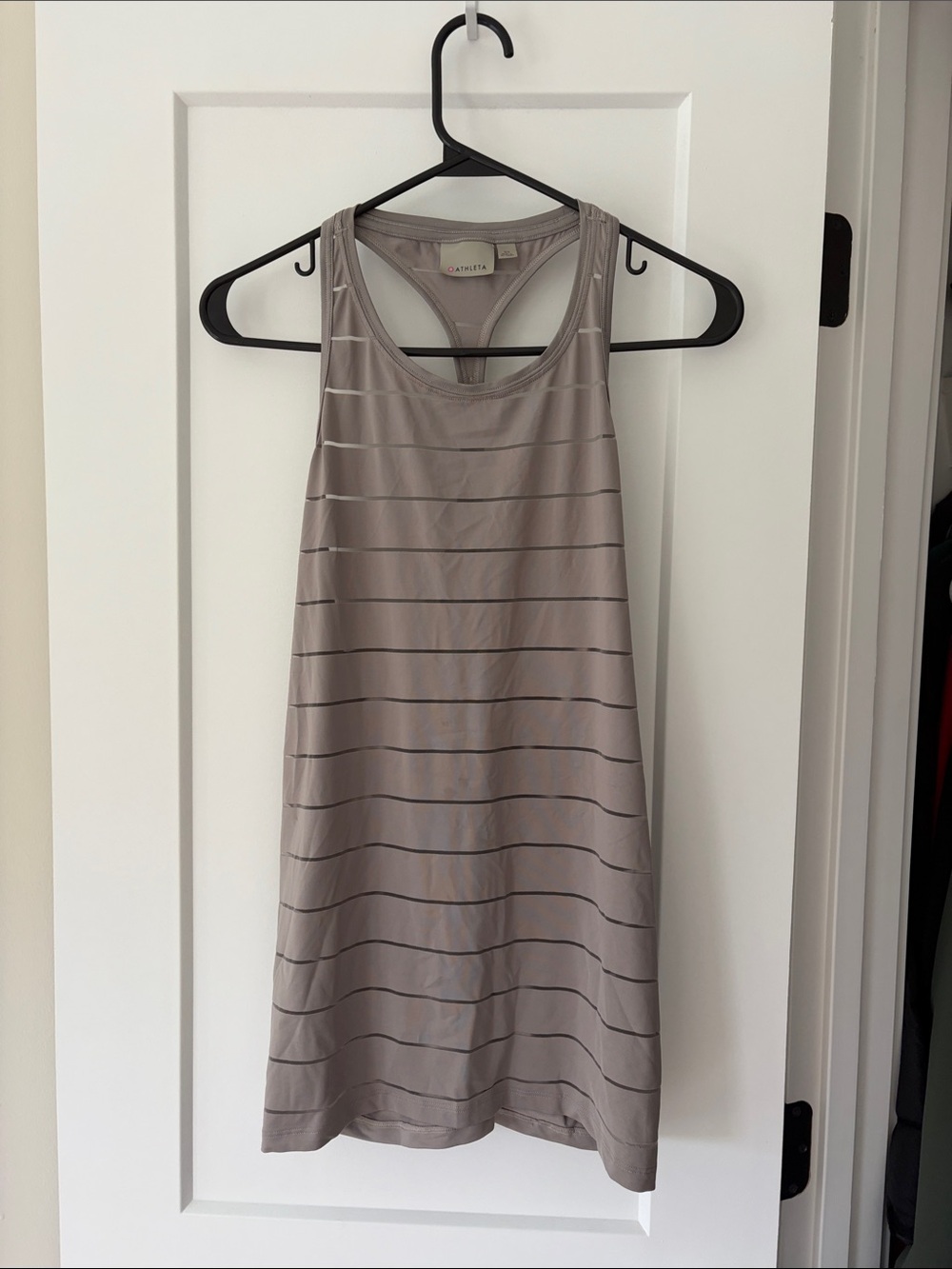 Athleta Gray/Taupe Striped Racerback Tank